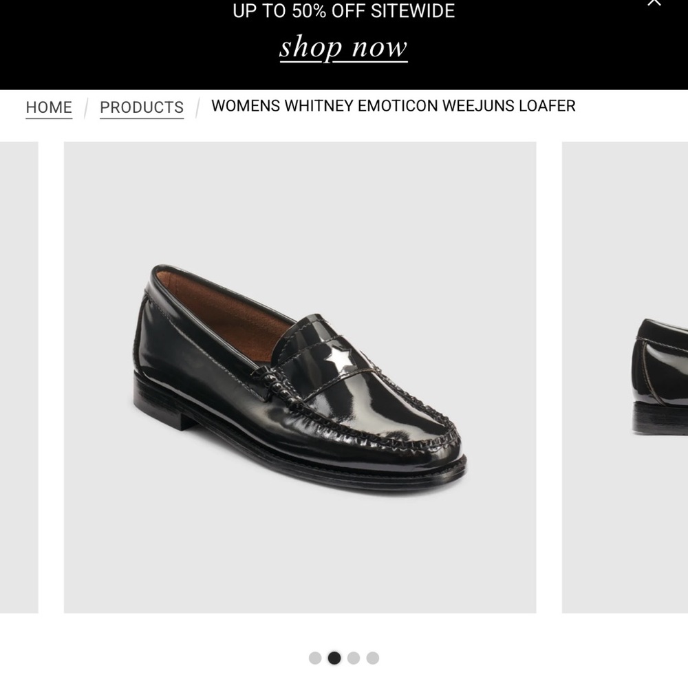 G.H. Bass & Co. Weejuns Whitney Star Emoticon Black Loafers 7.5